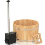 photo 1 for 4 12 persons wooden hot tub with an outside heater
