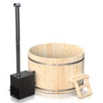 photo 4 for 4 12 persons wooden hot tub with an outside heater