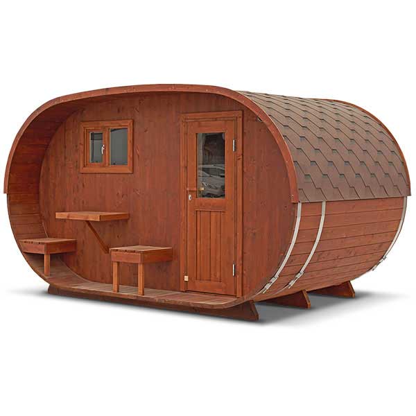 pic 4 oval outdoor sauna for 4 persons