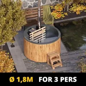 pic For 3 persons Wood-fired Hot Tub with an Inside Heater