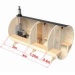4m for 4 persons Outdoor Sauna with Dressing Room and Outside Seats