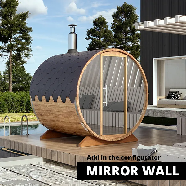 pic 2.3m for 4 persons outdoor sauna mirror