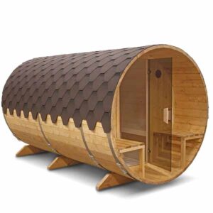 pic 3 3.6m for 6 persons outdoor sauna with outside seats