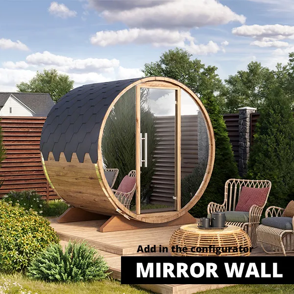 pic 1,6m outdoor sauna for 3 persons s16e mirror