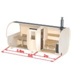 5m Outdoor Sauna for 6 persons (S5P) with seats or bed