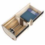 5m Outdoor Sauna for 6 persons with seats or bed_full_inside_view