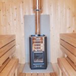 5m Outdoor Sauna for 6 persons with seats or bed_inside_stove
