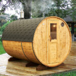 photo 2 3m for 4 persons outdoor sauna with dressing room