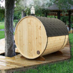 photo 5 2.4m for 4 persons outdoor sauna with outside seats
