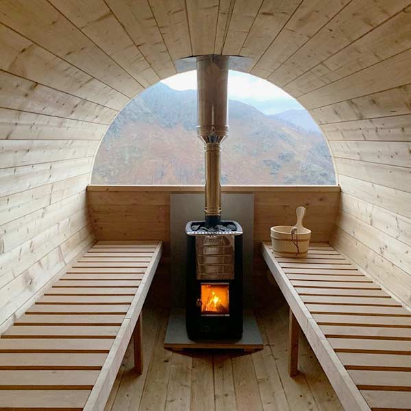 pic 8 christmas barrel sauna 4m with half panoramic window