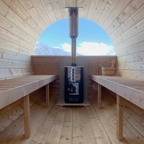 pic 9 christmas barrel sauna 4m with half panoramic window