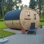photo 2 oval outdoor sauna for 4 persons