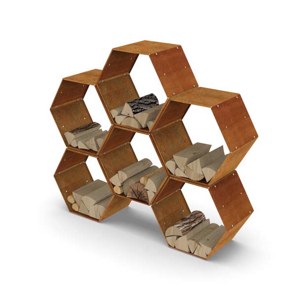 pic 2 honeycomb log rack