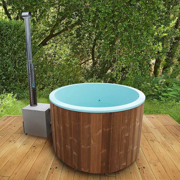 pic 2 for 4 persons wood fired hot tub with an outside heater