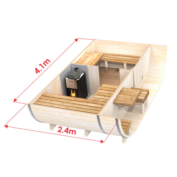 photo 1 oval outdoor sauna for 4 persons