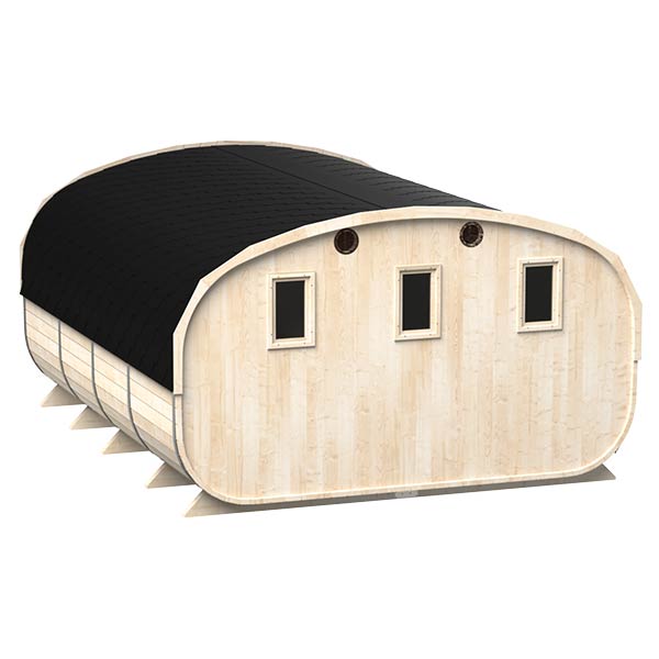 photo 3 big oval outdoor sauna xl for 6 persons