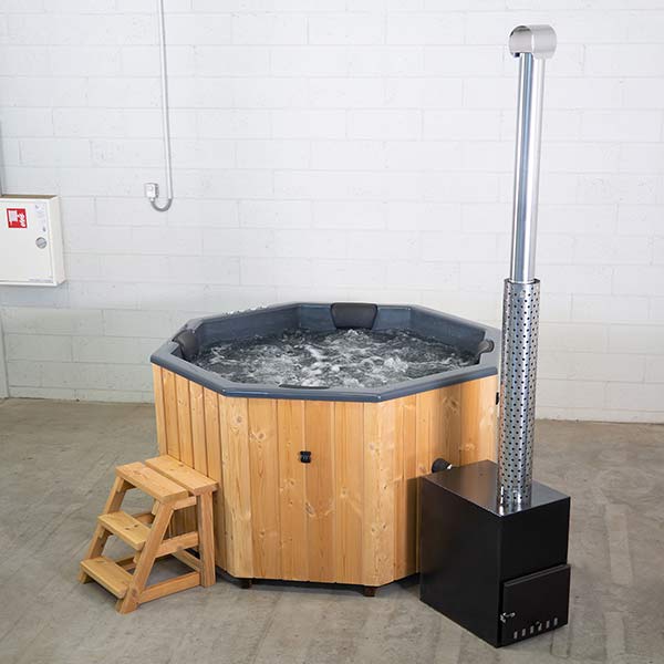 photo 2 in stock wood-fired hot tub octa