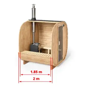 pic 1 2-2.3m for 4 persons round barrel cube sauna