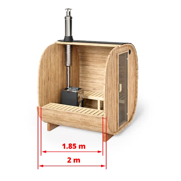 pic 1 2-2.3m for 4 persons round barrel cube sauna