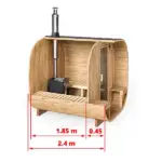 pic 1 2.4m for 4 persons round barrel cube sauna with outside seats