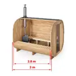 pic 1 3m for 6 persons round barrel cube sauna