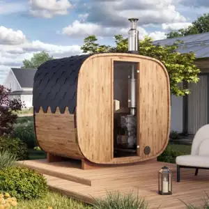 pic 2 1.7m for 3 persons round barrel cube sauna