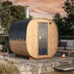 pic 2 2-2.3m for 4 persons round barrel cube sauna