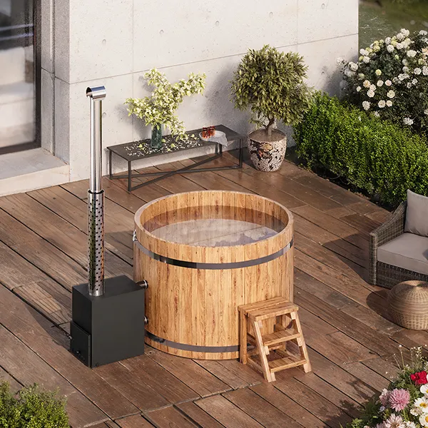 pic for 4-12 persons wooden hot tub with an outside heater