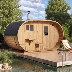 pic 2 oval outdoor sauna for 4 persons