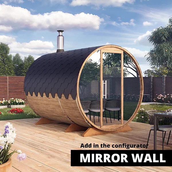 pic 3m for 4 persons outdoor sauna with dressing room s3p mirror