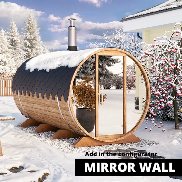 pic 4m for 4-6 persons two room outdoor sauna s4d mirror