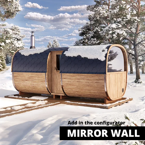 pic 5m outdoor sauna for 6 persons s5p mirror